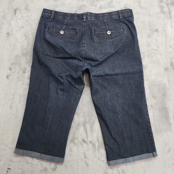 Vintage 90s BandolinoBlu Jeans Womens 10 Blue Stretch Denim Mid Rise Crop Capri - Picture 4 of 13